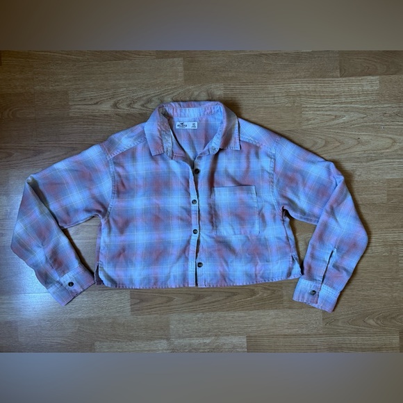 Hollister Tops - Hollister Pastel Plaid Cropped Shirt